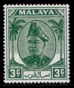 MALAYSIA - Selangor GVI SG92, 3c green, NH MINT.