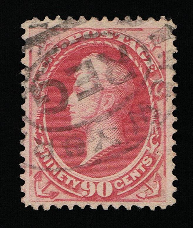 EXCEPTIONAL GENUINE SCOTT #191 VF USED ABNC 1879 90¢ CARMINE PSE CERT 100% SOUND