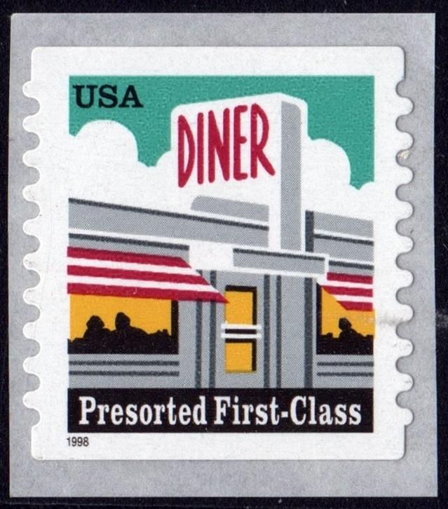 SC#3208A (25¢) Diner Coil Single (1998) SA