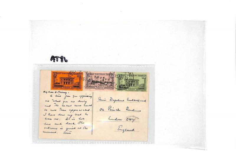 AT86 1939 Martinique London GB Postcard {samwells-covers}PTS