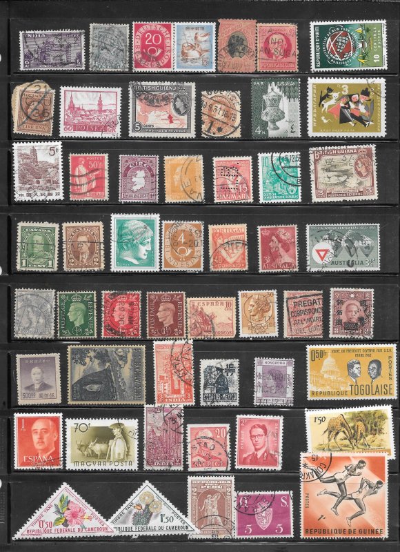 WORLDWIDE Page #734 of 50+ Stamps Mixture Lot Collection / Lot