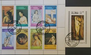 OH) 1972 OMAN, ART - PAINTING- NUDES - WOMEN'S BODY, WITN  CTO CANCELLAT...