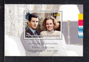 LIECHTENSTEIN #1005 1993 ROYAL MARRIAGE MINT VF NH O.G S/S