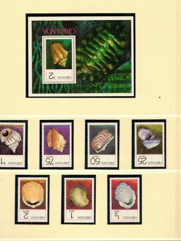 GRENADA Sc 652-9 NH ISSUE OF 1975 - SET+S/S - SEA SHELLS - (WG11)