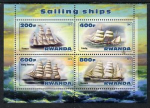 RWANDA - 2013 - Sailing Ships #1 - Perf 4v Sheet - MNH - Private Issue