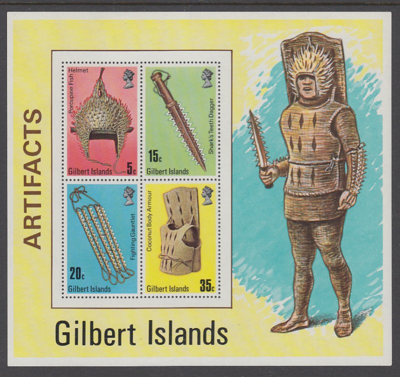 Gilbert Islands 292a Artifacts Souvenir Sheet MNH VF