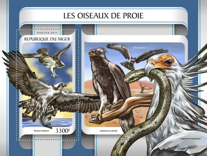 NIGER 2017 SHEET BIRDS OF PREY RAPACES RAPACI OISEAUX DE PROIE nig17210b