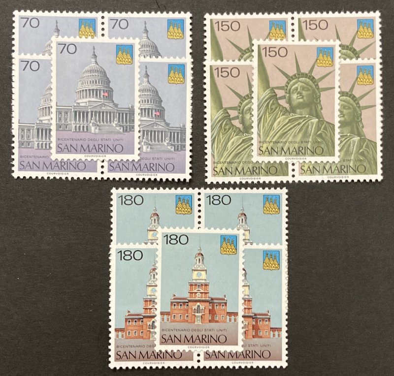 San Marino 1976 #885-7, Wholesale lot of 5, MNH,CV $4