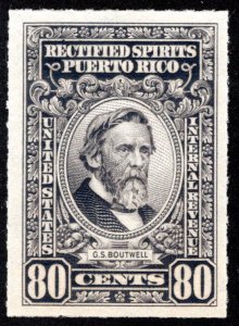 Scott RE50, Puerto Rico, 80c, black, Rectified Spirits, MNH, NGAI, Revenue