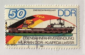 Germany DDR 1986 Scott 2575 used - 50pf, Opening of the Railway Mukrau-Klaipeda