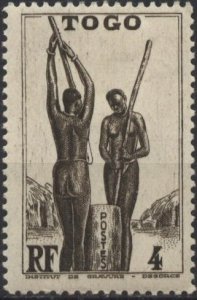 Togo 272 (mh, 2 hinge marks) 4c Togolese women, brn black (1941)