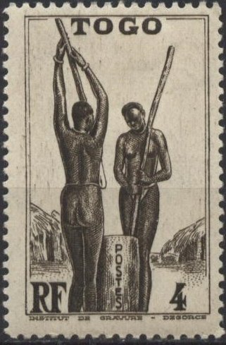 Togo 272 (mh, 2 hinge marks) 4c Togolese women, brn black (1941)