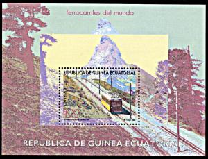 Equatorial Guinea 214, MNH, Swiss Locomotive Train souvenir sheet