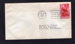 1073 Ben Franklin, FDC no cachet addressed