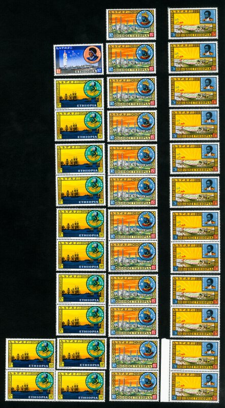 Ethiopia Stamps # 396-402 XF Lot of 12 sets OG NH Scott Value $107.00