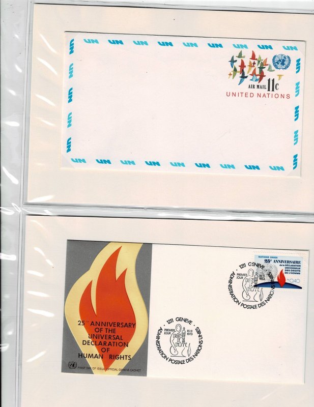 United Nations MNH Collection In Red Borek Hingless Album