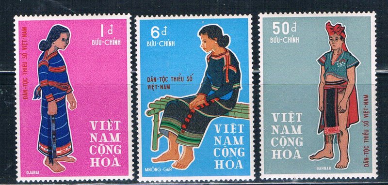 Vietnam 355-57 MNH set Ethnic minorities in VN 1969  (V0531)