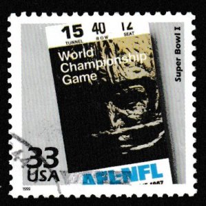 SC# 3188l - (33c) - Celebrate the Century - 1960s, Super Bowl I, Used Single