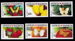 Antigua 1988 Butterflies Complete (19) VF/NH(**)  Post Office Fresh