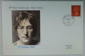 80th birth anniversary john lennon postal card #1 music beatles pops rock #1 