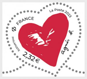 2023 France agnes b Heart 100g (Scott NA) MNH