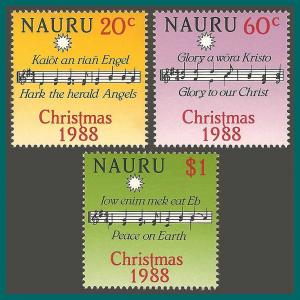 Nauru 1988 Christmas, MNH 355-357,SG370-SG372