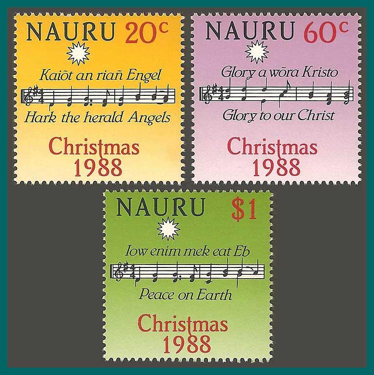 Nauru 1988 Christmas, MNH 355-357,SG370-SG372