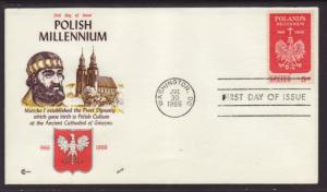 US 1313 Poland 1966 Cover Craft U/A FDC