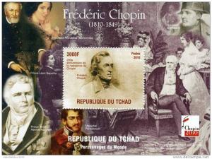 Chad 2010 Frederic Chopin (4) s/s Perforated mnh.vf