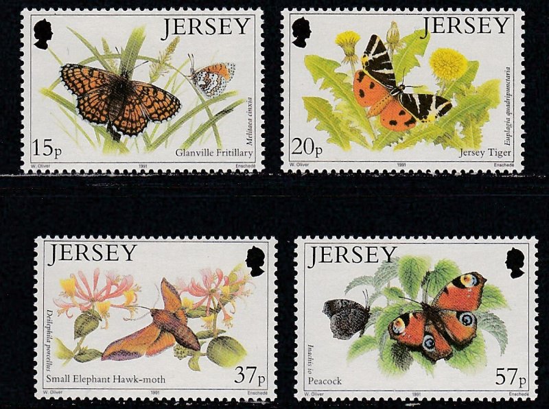 Jersey # 568-571, Butterflies & Moths, Mint NH, 1/2 Cat