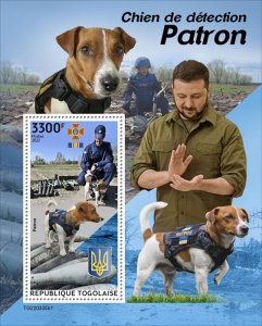 TOGO - 2022 - Detection Dog. Patron  - Perf Souv Sheet - Mint Never Hinged