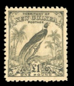 New Guinea #45 Cat$120+ (for hinged), 1932 £1 gray, never hinged, pencil not...