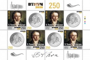 St Thomas - 2020 Ludwig van Beethoven - 8 Stamp Sheet - ST200518a