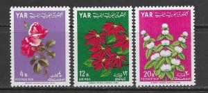 Yemen 199E-G MNH Flowers Hi-values of longer set x 5, vf.   2022 CV $25.75