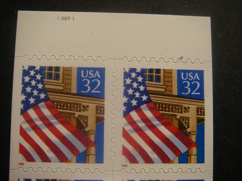 Scott 2921a, 32c Flag over Porch, UNFOLDED #22221, Pos 4, MNH Booklet Beauty