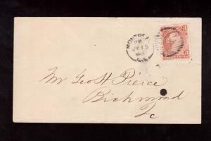 Canada #33 VF Used On Cover **With Certificate**