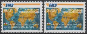 2019 Joint Issue EMS UPU 20 years Central Africa Centrafricaine set of 2 stamps