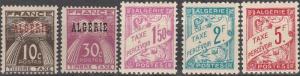 Algeria #J28-30, J33-4  F-VF Unused CV $4.65 (A15944)