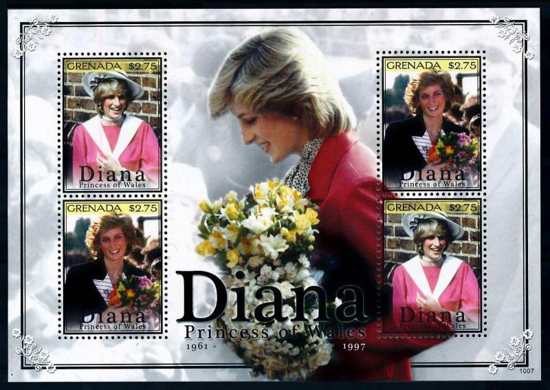 [76490] Grenada 2010 Royalty Princess Diana Sheet MNH