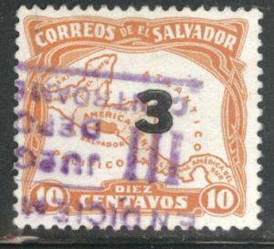 El Salvador Scott 531 Used 1934  overprint stamp