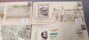 India 2022 Subhash Chandra Bose Birth Anni. 5 Diff. Cancellation Special Covers