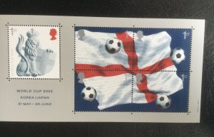 MS 2292 Football World Cup Korea/Japan GB mint minisheet. 2002