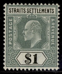 MALAYSIA - Straits Settlements EDVII SG136, $1 green & black, LH MINT. Cat £75.