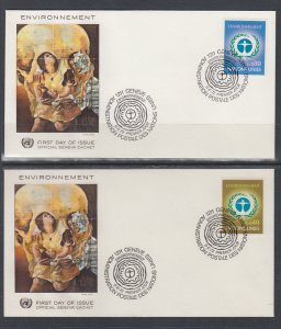 UN Geneva 25-26 Environment Geneva U/A Set of Two FDC