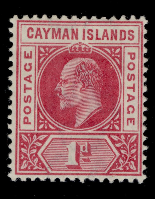 CAYMAN ISLANDS EDVII SG4, 1d carmine, LH MINT.