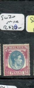 MALAYA PENANG  (P0412BB)  $1.00     KGVI  SG 20   MNH 