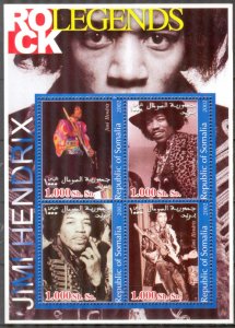 Somalia 2002 Music Rock Legends Jimi Hendrix Sheet MNH Private