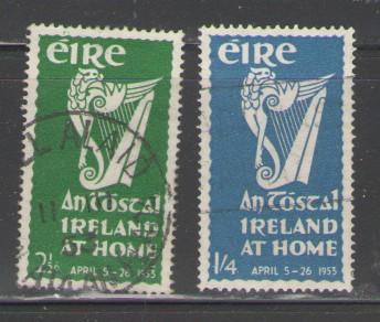 Ireland Sc 147-8 1953 At Home stamp set  used