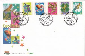 Ireland 2001 FDC Sc #1281-1285 Set of 5 30p Snake, goldfish, lizard, frog, tu...