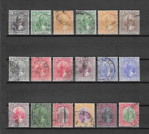 MALAYA/PERAK 1938/41 SG 103/120 USED Cat £